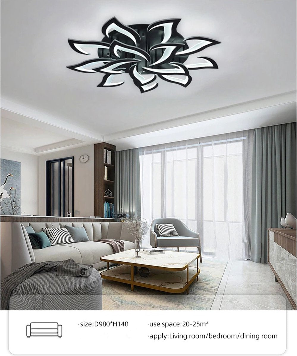 10 Lotus Plafondverlichting - Moderne LED - Woonkamer - Keuken - Slaapkamer - Kinderkamer - Plafonnière - Dimbaar Met Afstandsbediening en App