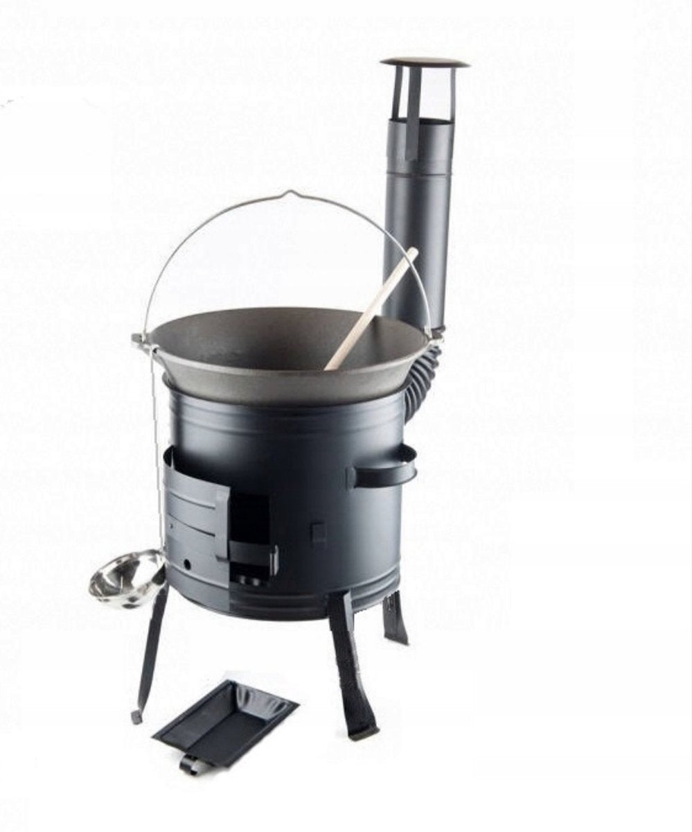 Outdoor cooking stove, CAST IRON COOKING POT Ø32!!!, Outdoor kitchen, Wood stove with cast iron pot. Hungarian kettle, Patio stove. Content 8L