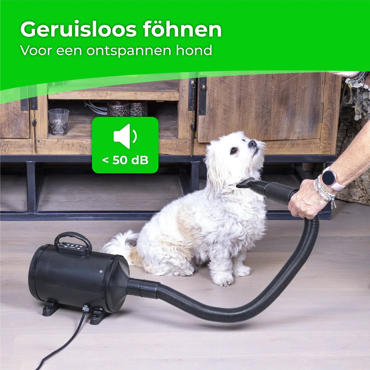 Dog Hair Dryer with 4 Nozzles - 2800W - Pet Blaster for Dogs - Dog Dryer - Dog Blaster - Black