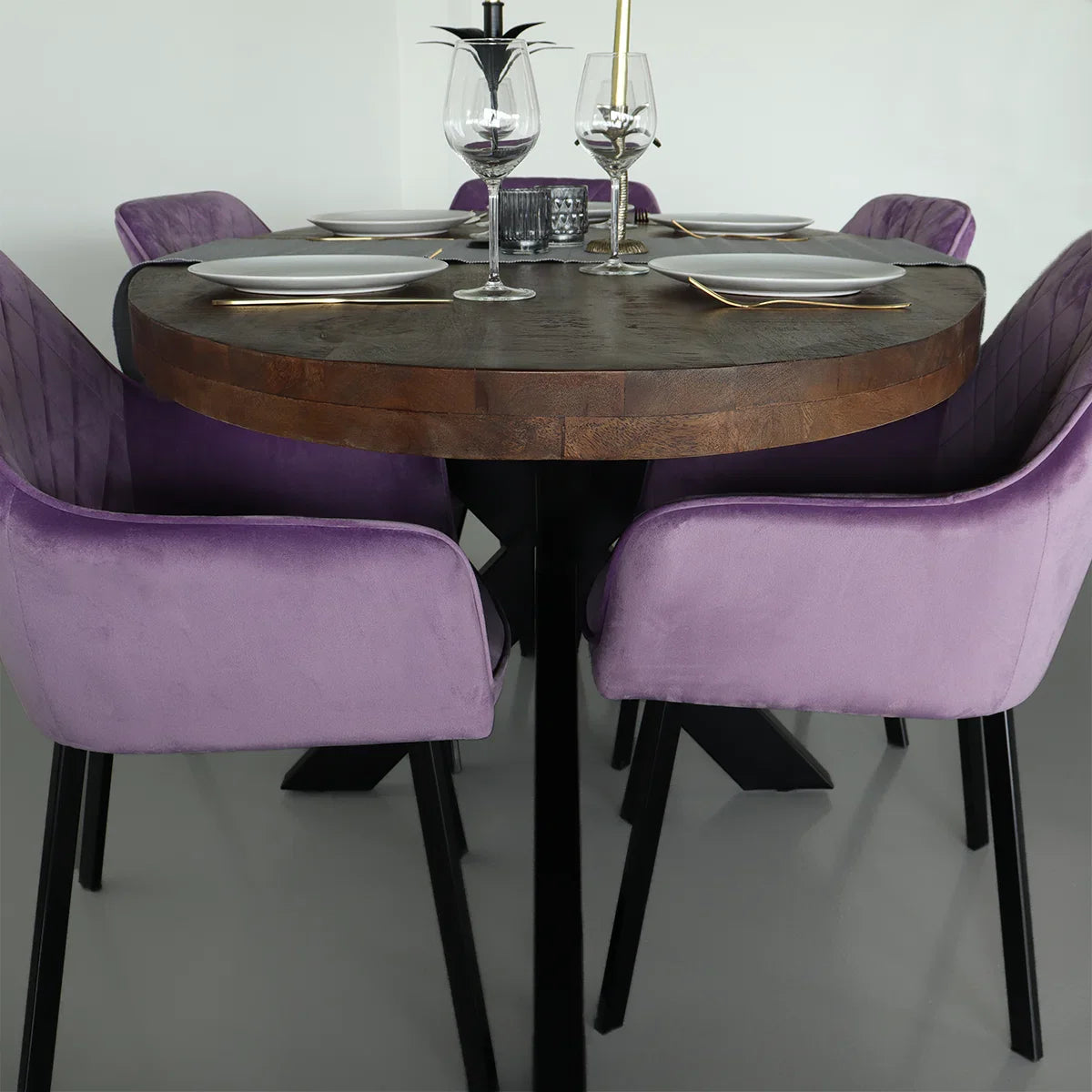 Eettafel ovaal mangohout 180cm James bruin - ovale industriële tafel duurzaam mango eetkamertafel