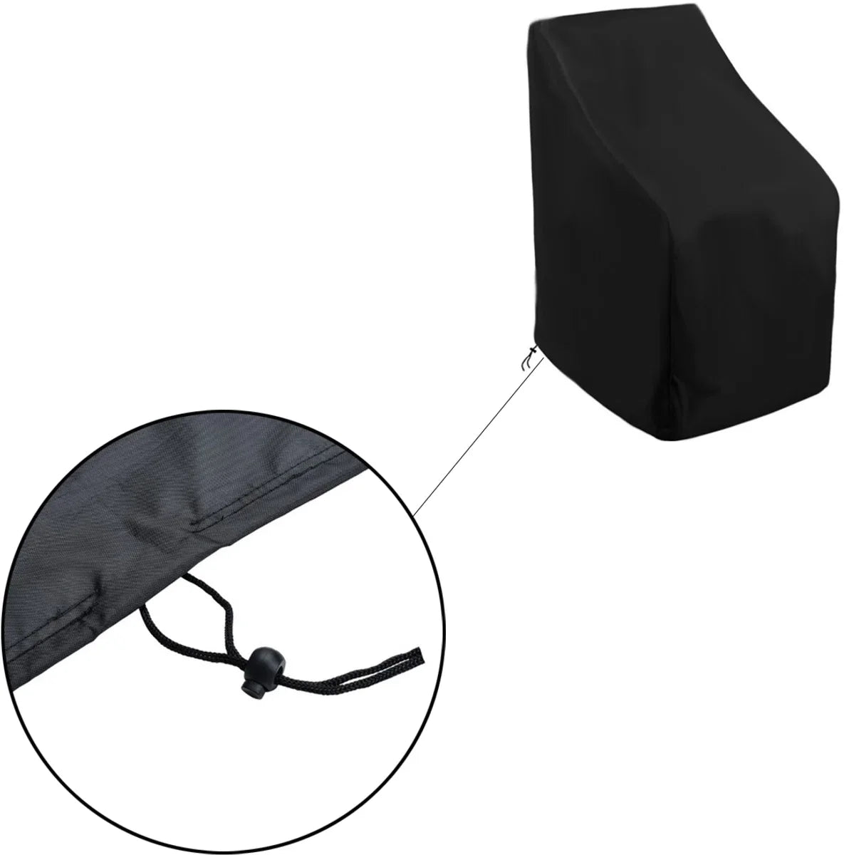 Garden Chair Protective Cover - 120 x 65 cm - Black - Water Resistant - Protect your garden chairs with this protective cover - Garden Chair Cover