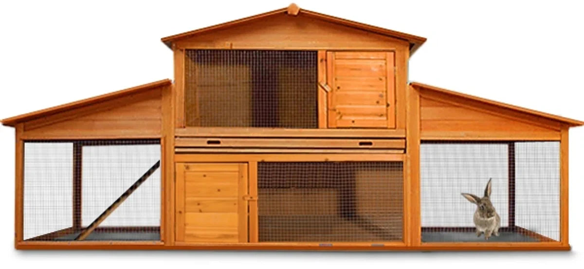 Konijnenhok Amber - Villa - 210 x 71 x 110 cm - Bruin
