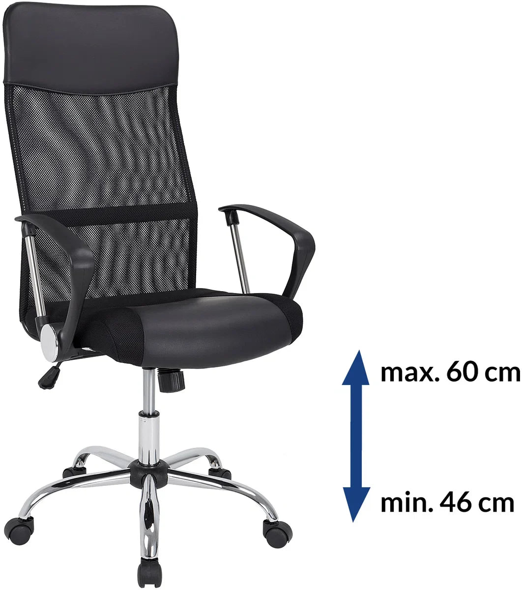 Casaria Comfortabele Bureaustoel Met Gasdrukveer - mesh zwart