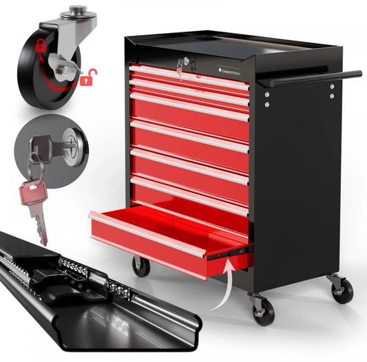 Tool trolley XXL - 7 drawers - Red / black