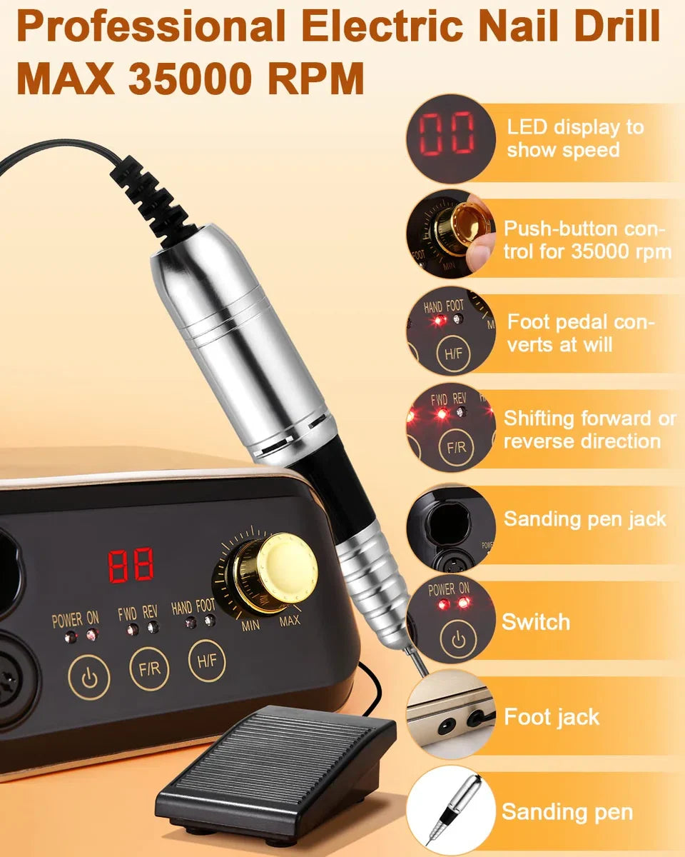 nagelvijl elektrisch / nail file electric / Nagelfrees voor gelnagels, nagelfrees, elektrische nagelvijl, elektrische freesmachine, nagelmachine, professioneel