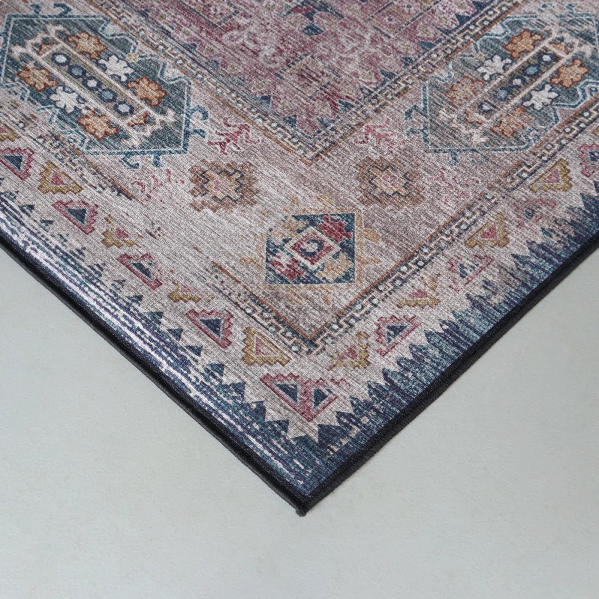 Vintage vloerkleed 200x300cm rood blauw Perzisch oosters tapijt