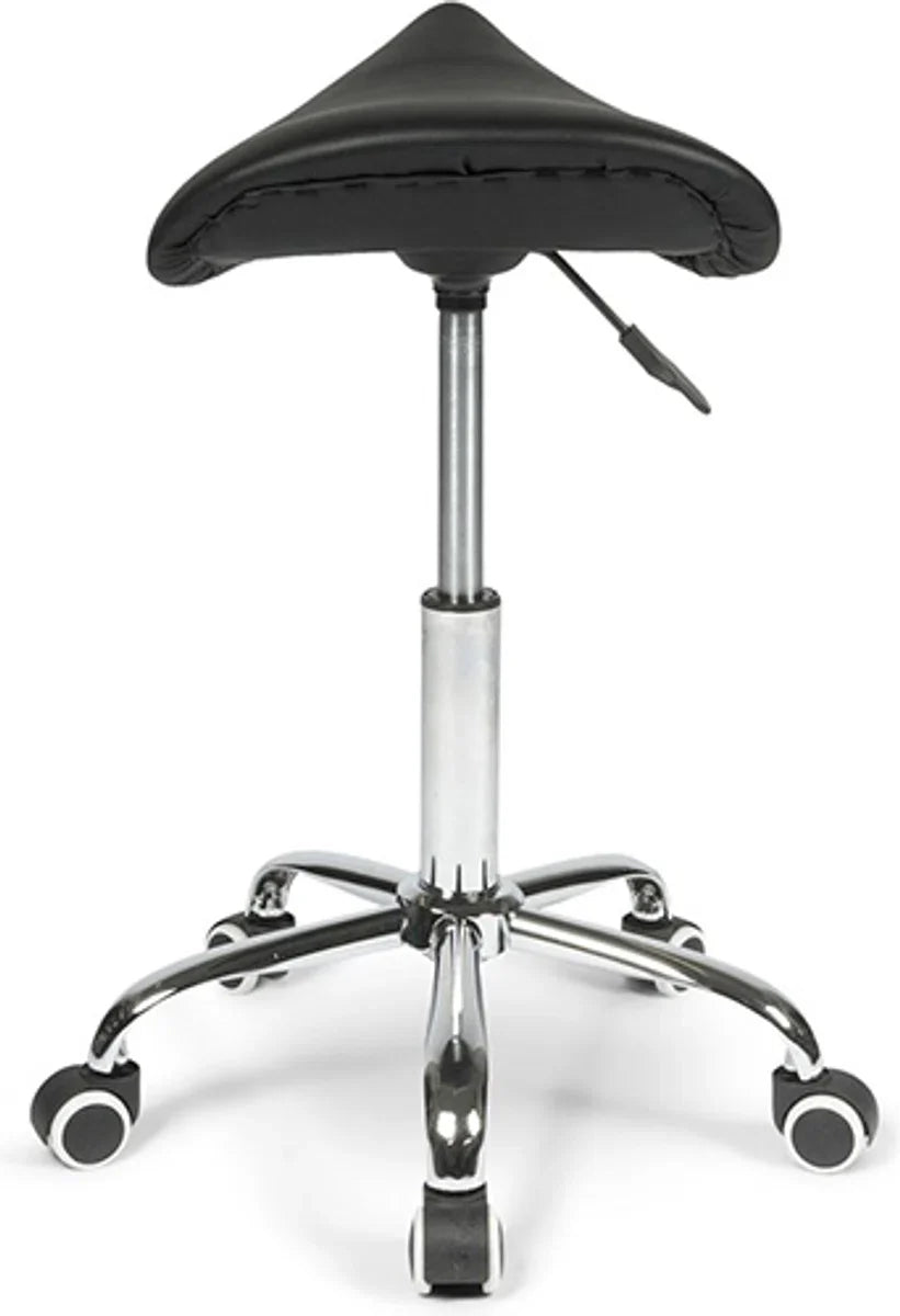 Basic Zadelkruk - Kapperskruk - Tabouret - Op hoogte instelbaar - Min. 62 cm - Max. 75 cm - Zwart