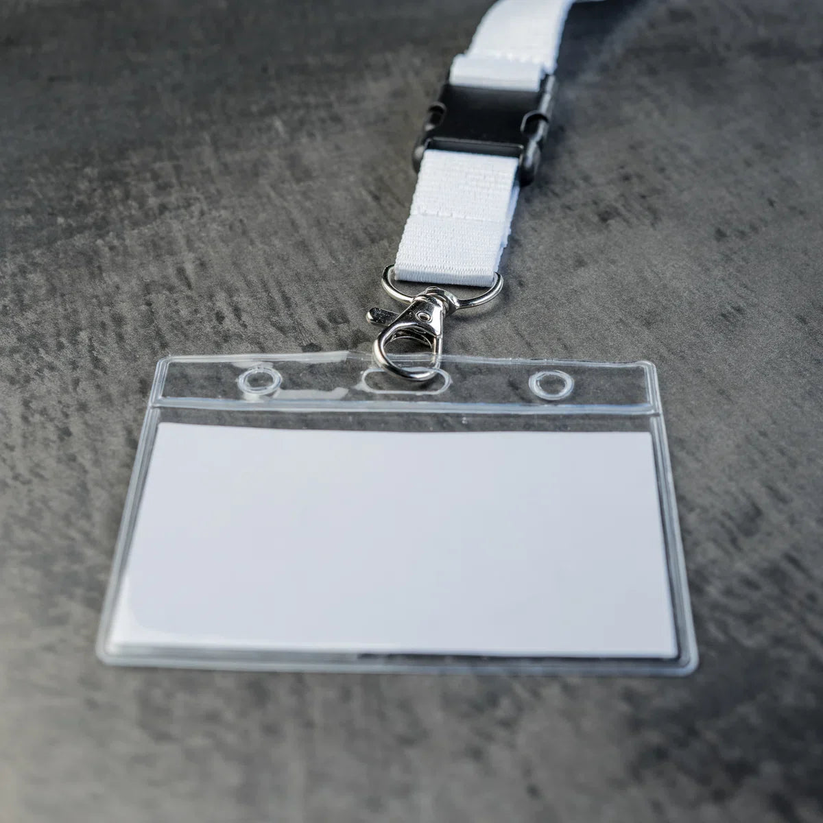 White lanyard with badge/card holder, per 50 pieces