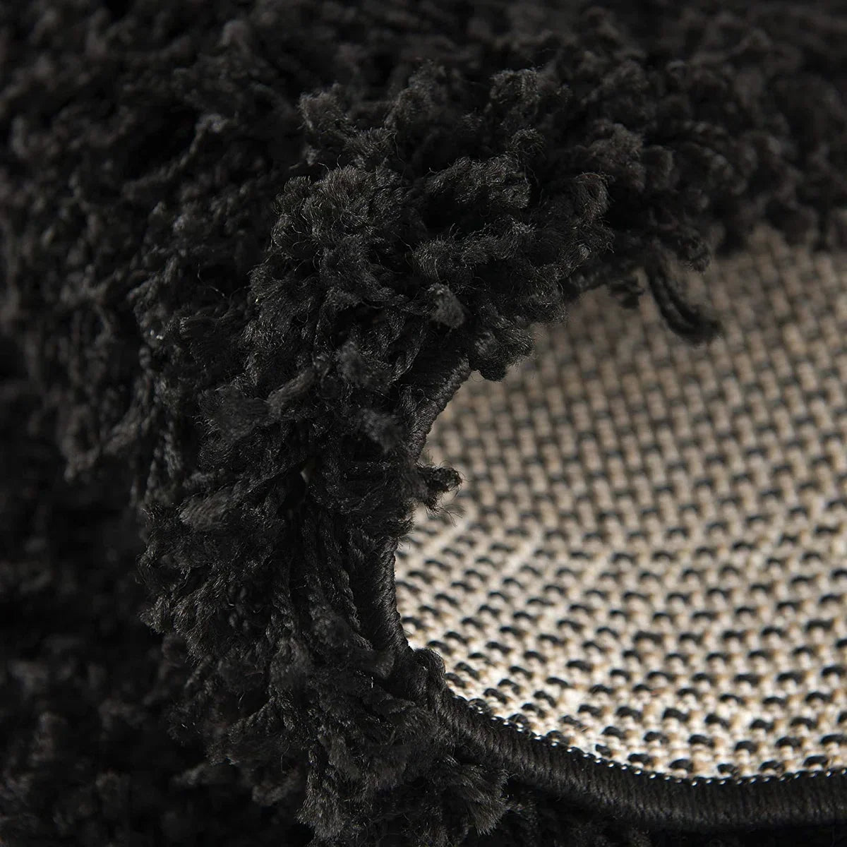Loca Shaggy Rug Black - 150 CM - High Pile Rug - Living Room, Bedroom Carpet
