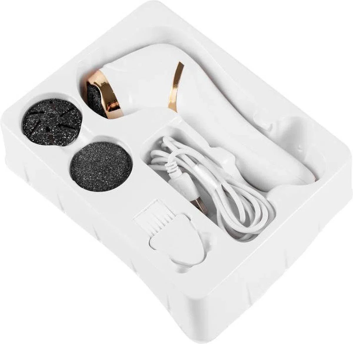 Elektrische Eeltverwijderaar - Dode Huidverwijderaar - Eeltvijl - USB Oplaadbaar - Voetvijl - Draadloos - Waterdicht - Pedicure en Voetverzorging - Wit/Zilver