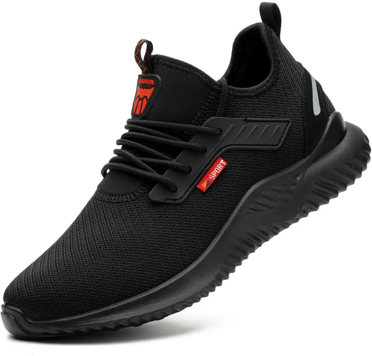Safety shoes - Lightweight - Sneakers - Work shoes - Sporty - Steel Toe - Anti-puncture sole - Anti-slip - Black - 42
