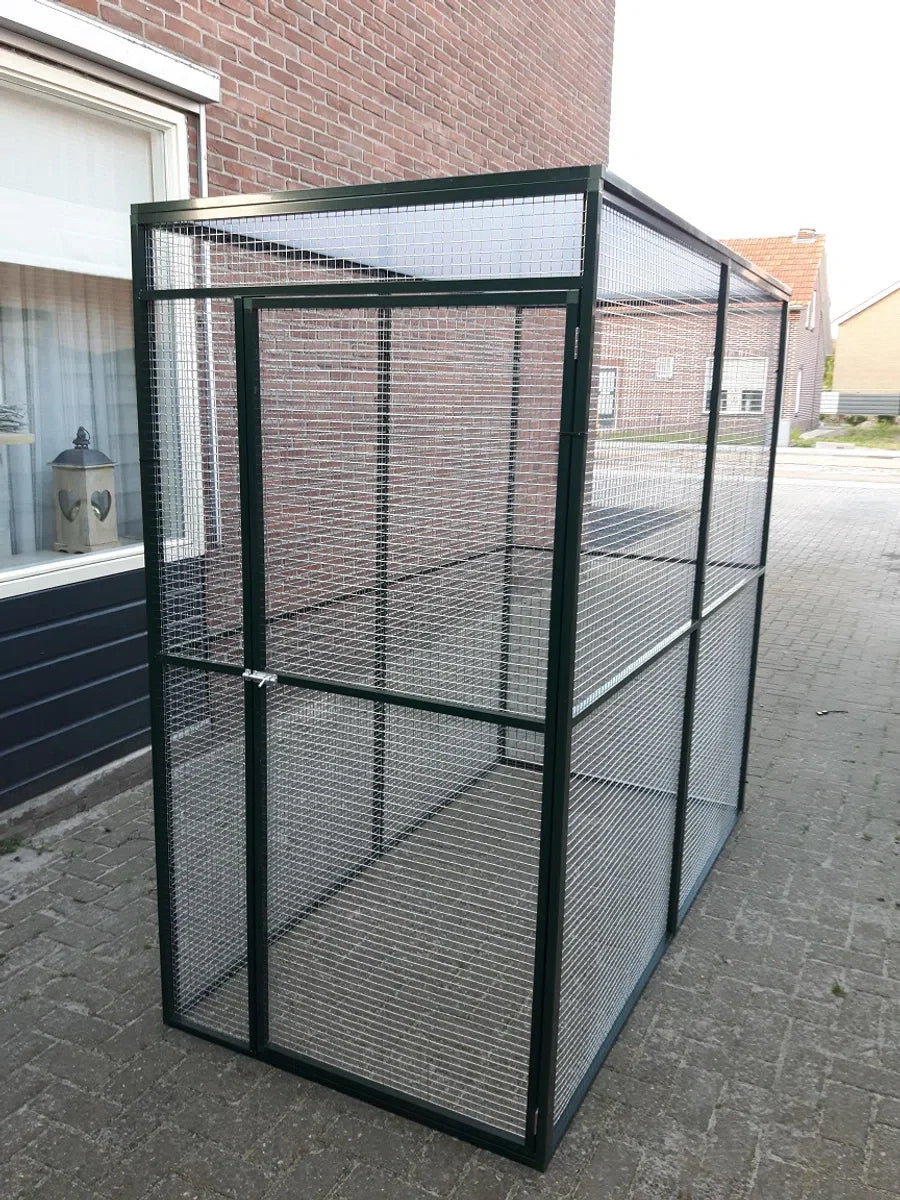 Cat run - Cat cage - Cat enclosure - Aviary - Rabbit run - Aluminium - Maintenance-free - Dimensions 100 x 204 x 202cm.