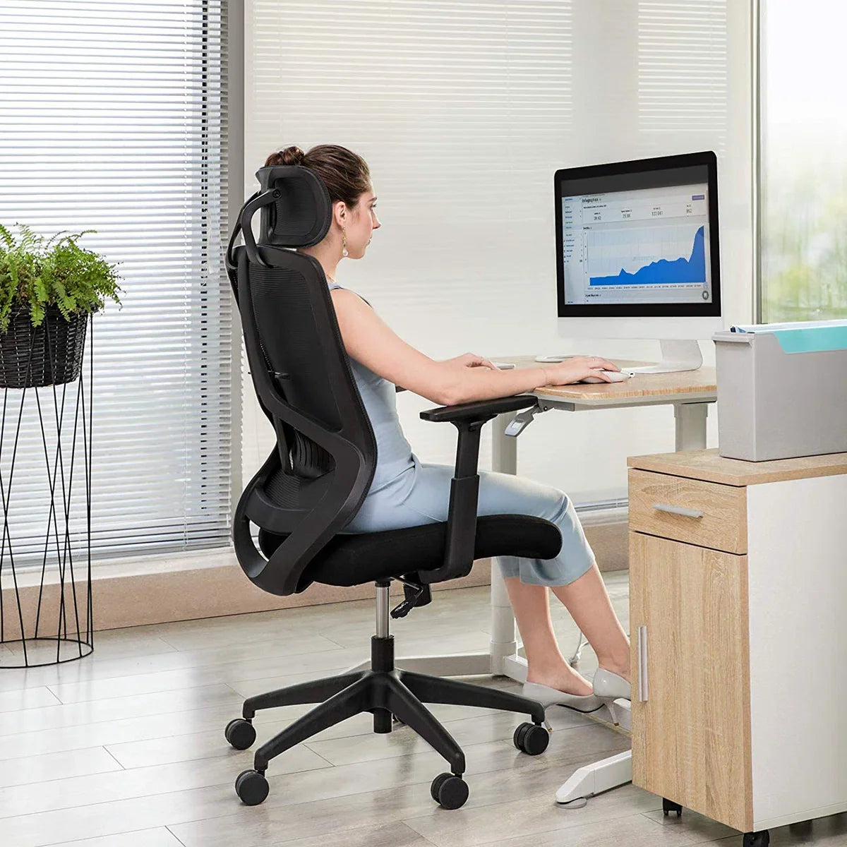 Ergonomische Bureaustoel - Comfortabele en Verstelbare Bureaustoel - Zwart