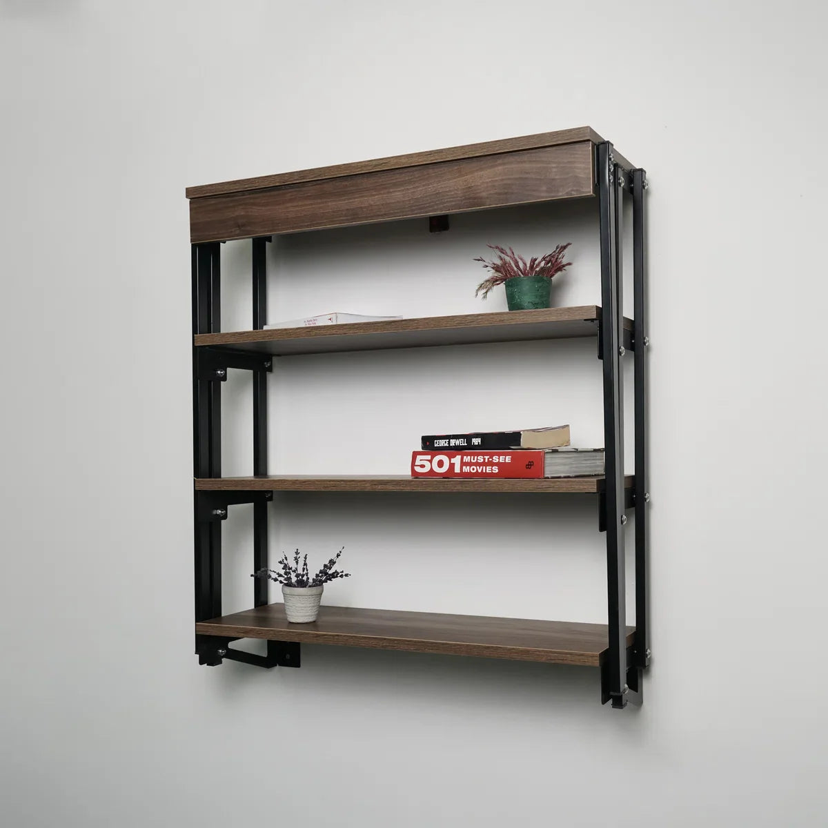 Foldable Table - Wall Table - Kitchen Table - Murphy Fold Down Table - Wall Desk - Foldable Desk - Multi-functional Desk & Shelf - MDF