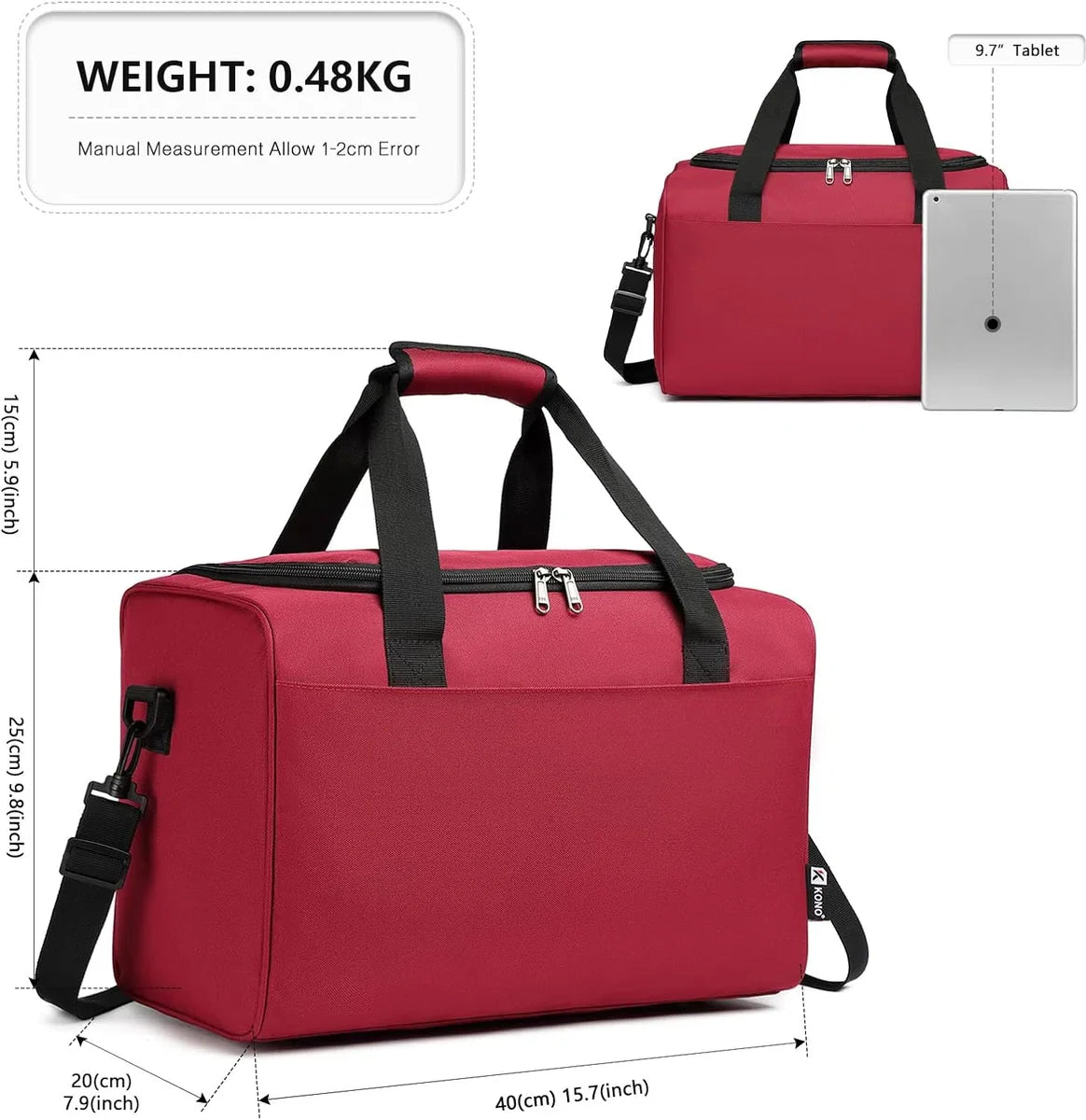 40x20x25 handbagage reistas voor in het vliegtuig bagage weekender grote maximale handbagage voor mannen en vrouwen met schouderband