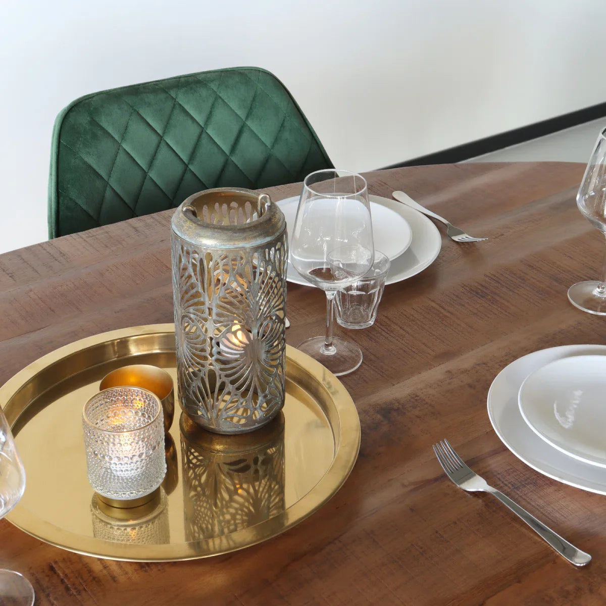 Eettafel ovaal mangohout 180cm James bruin - ovale industriële tafel duurzaam mango eetkamertafel