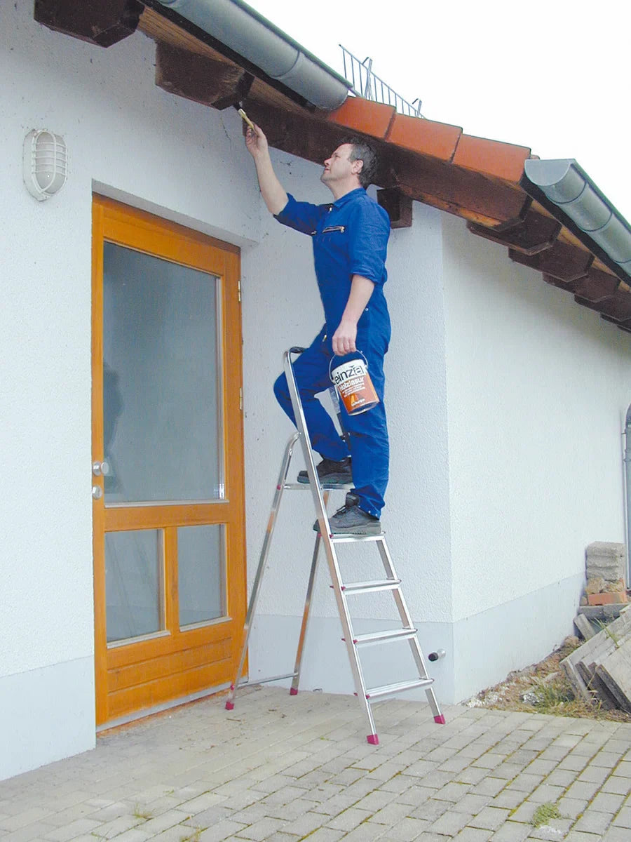 Household step ladder - 5 steps - aluminum - Professional and Household use - Anti-slip steps - European approved