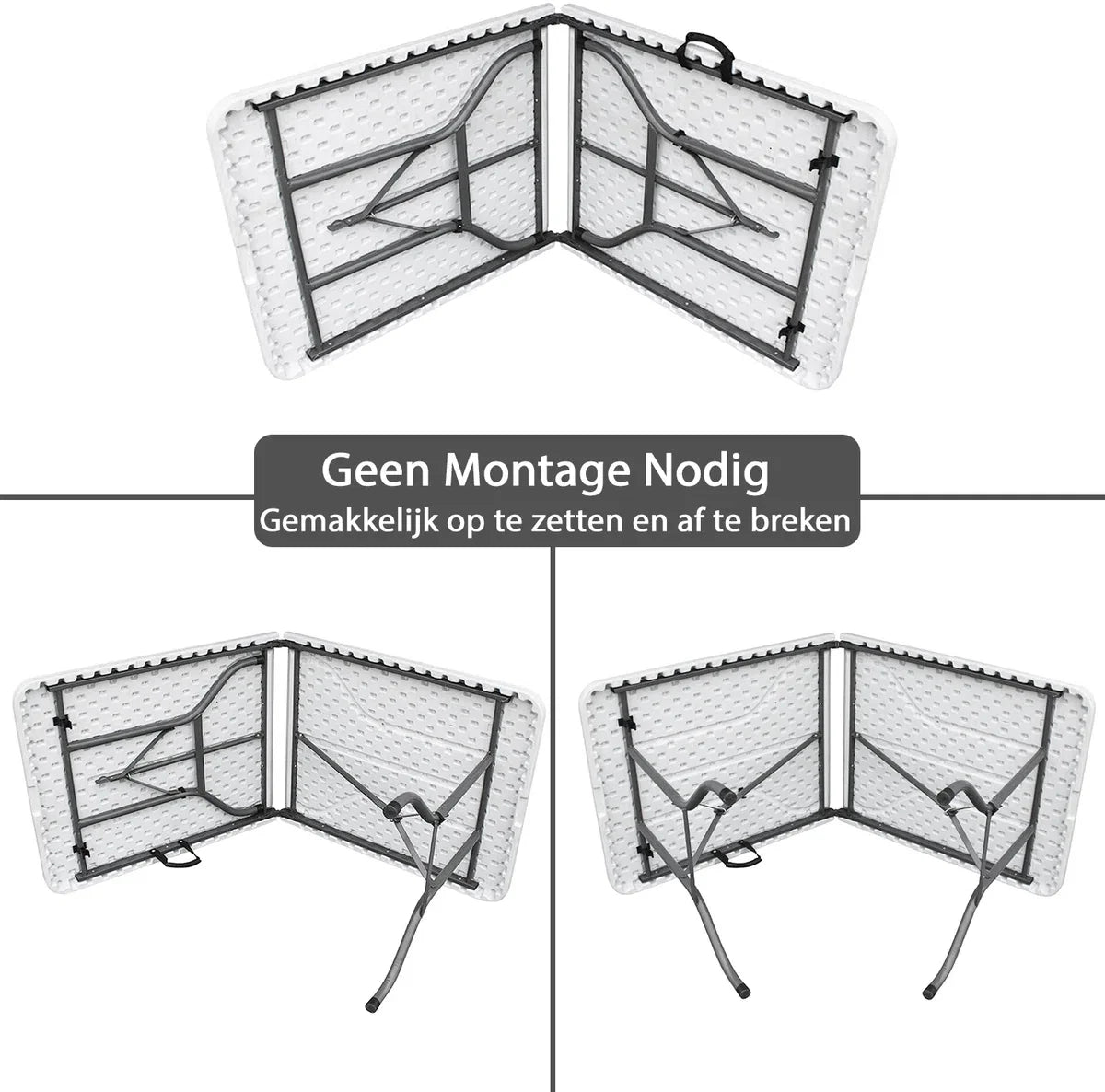 MaxxGarden Klaptafel - Inklapbare tafel - Opvouwbare Tuintafel - Weerbestendig - Inclusief handvat - 180x70x74