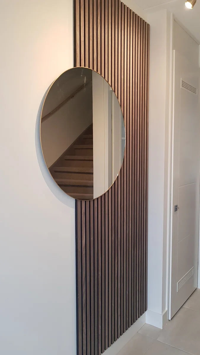 Walnut / Walnut wood veneer - Acoustic Wooden Wall Panel - size 240 x 60cm.WallingtonNL __________ | Real Wood | Wooden slats | Akupanel | Wall decoration | 3D Wall panels | Wall decoration | Slatted walls | Wood panels | __________