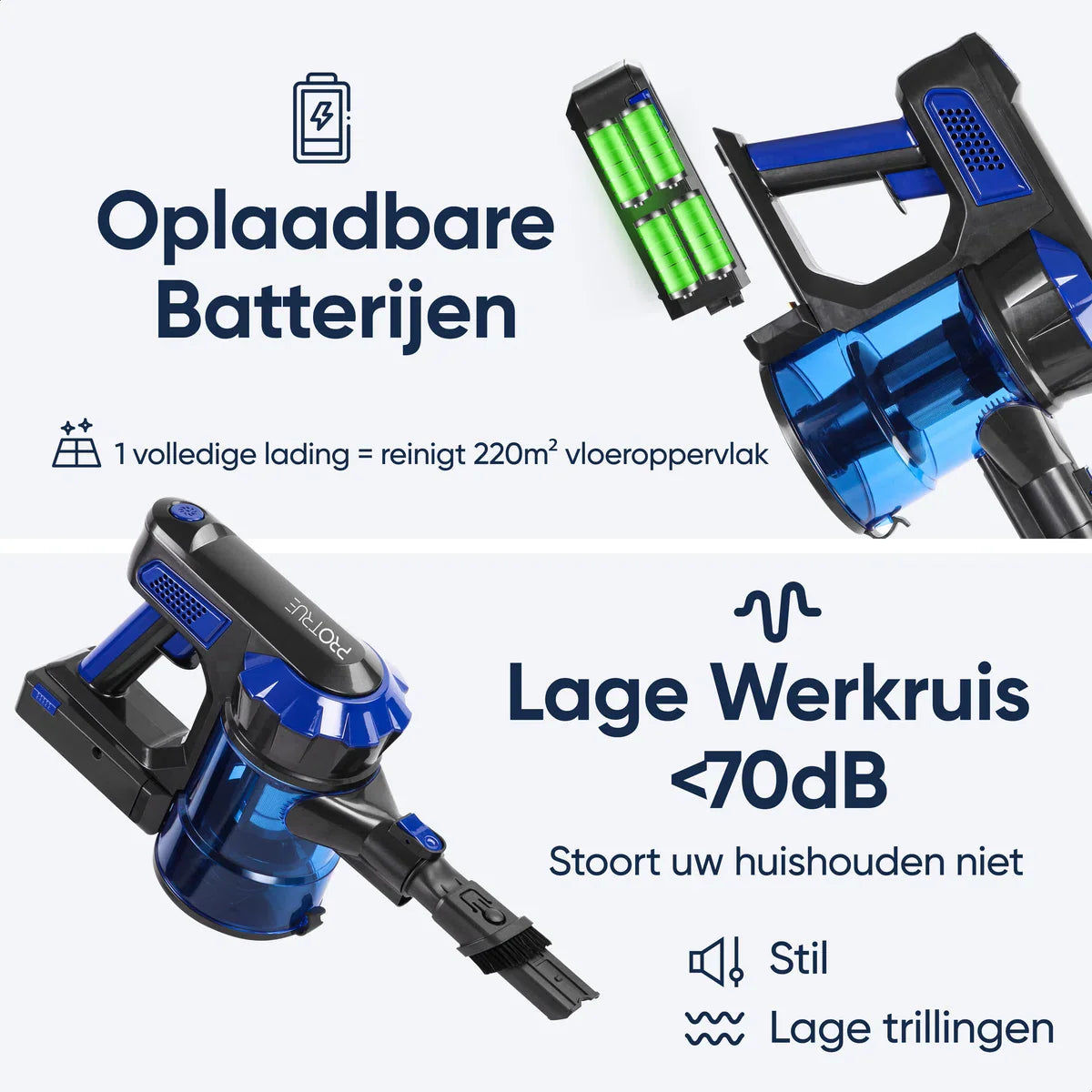 Steelstofzuiger Draadloos - Draadloze steelstofzuiger - Handstofzuiger voor stofzuigen