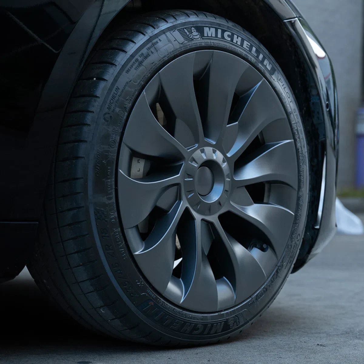 MHDW - Mat Zwarte Performance Turbine wieldoppen set - Geschikt voor Tesla Model 3 - Sportieve upgrade voor 18 inch standaard velgen - Auto Exterieur Accessoires Nederland en België