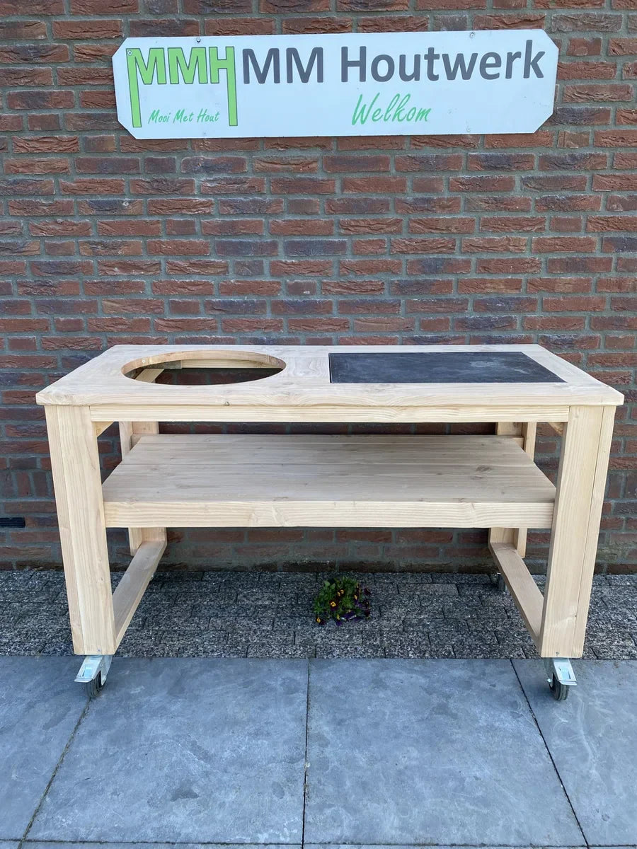 Barbecuetafel, Buitenkeuken, BBQ tafel, Kamadotafel van douglashout, van MMHoutwerk