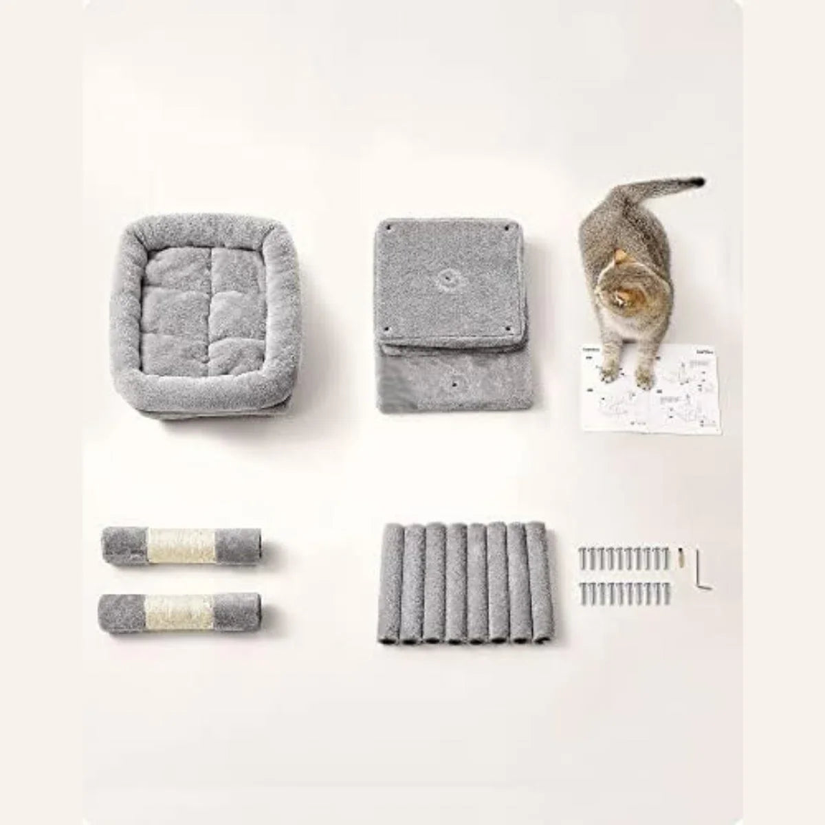 Cat Scratcher - Scratching Post for Heavy Cats - Light Grey