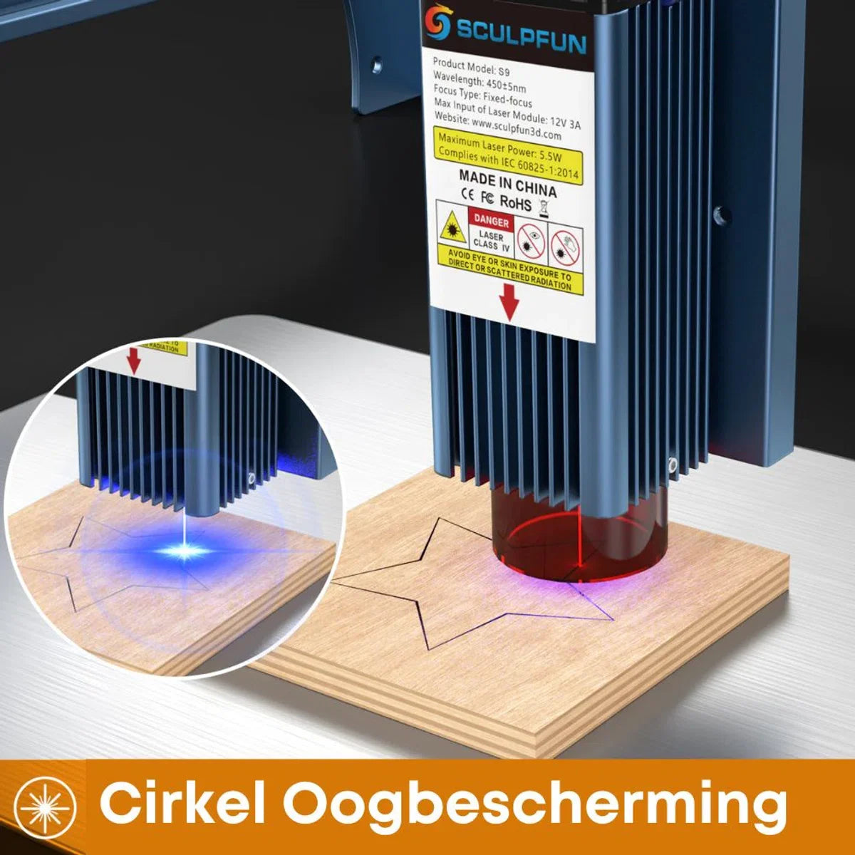 Sculpfun S9 Lasergraveermachine | Ultradunne Laser | Graveermachine | Lasersnijder | Hout Acryl Lasersnijmachine