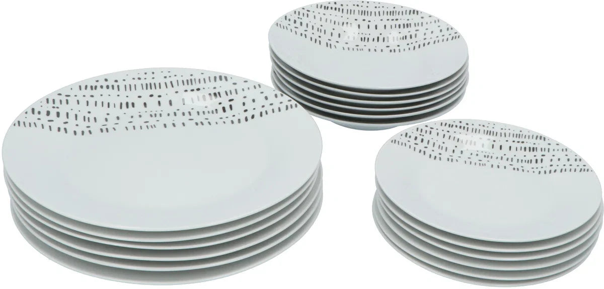 Porseleinen serviesset Stripes 6-persoons 18-delig