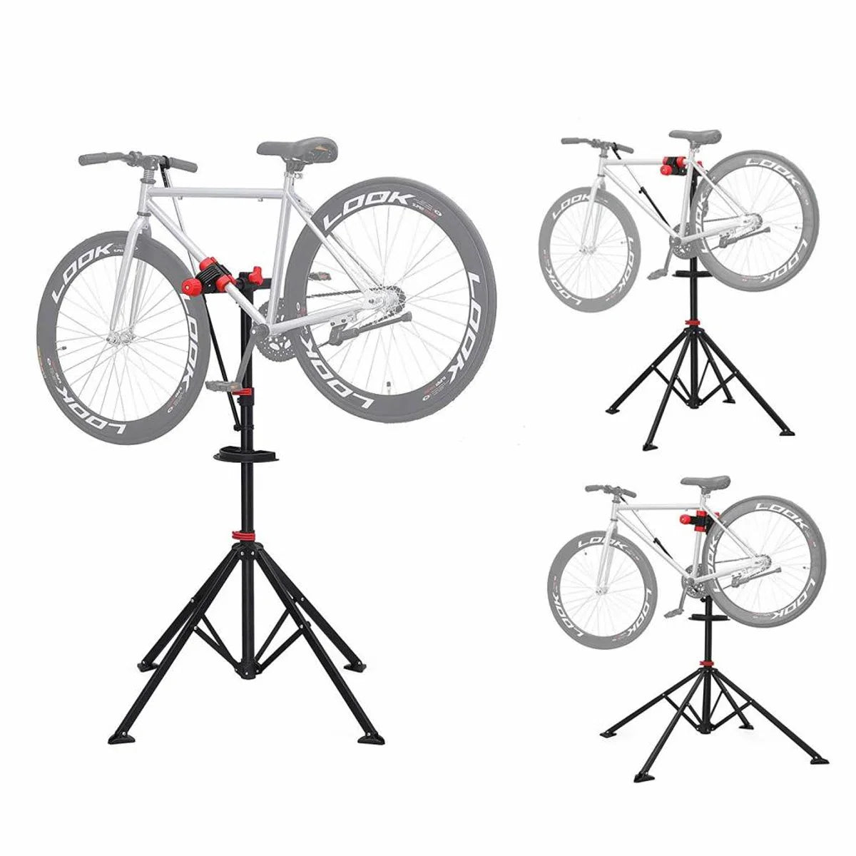 | Sterke fietsmontagestandaard met gereedschapsbakje | 360° Draaibare/verstelbare reparatiestandaard | Universele fietsstandaard | Lichtgewicht en eenvoudig draagbaar.