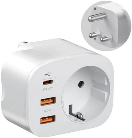 Travel plug type M - Travel plug M - Travel plug Africa - Travel plug South Africa - White