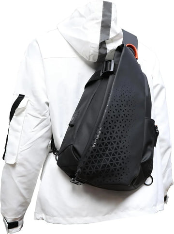 Sling Backsuck Sport Outdoor Borstzak Crossbag Schoudertas voor heren Sling Bag Crossbody Rugzak voor Camping Gym Reizen Wandelen, C-zwart (groot)