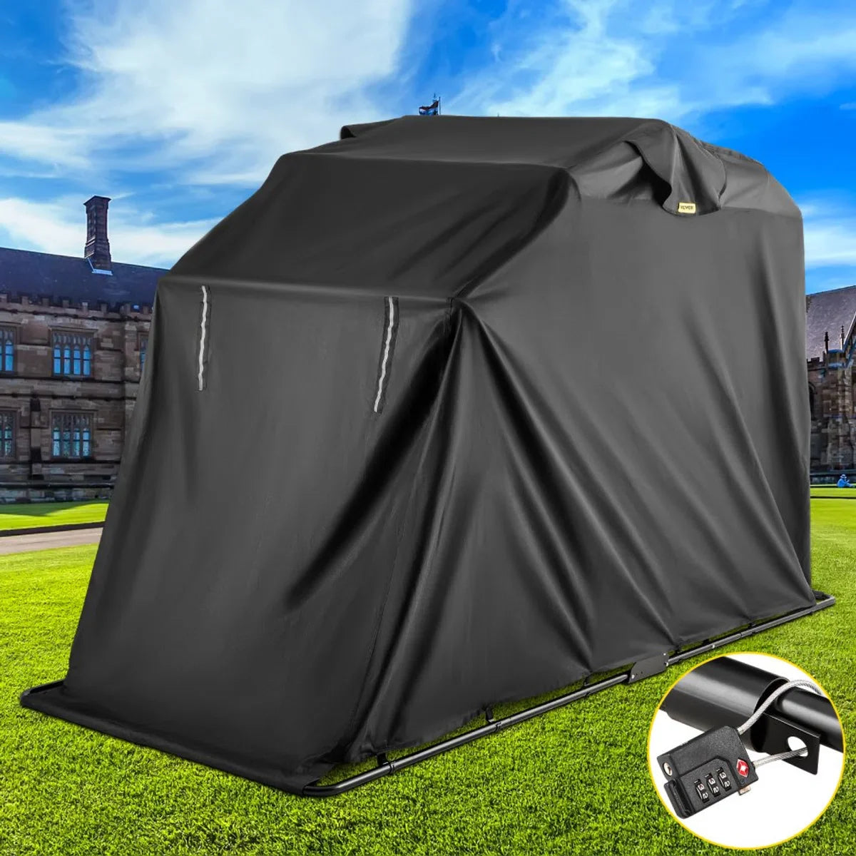 Heavy Duty Motorstalling Tent Hoes Opberggarage met TSA-combinatieslot en Draagtas