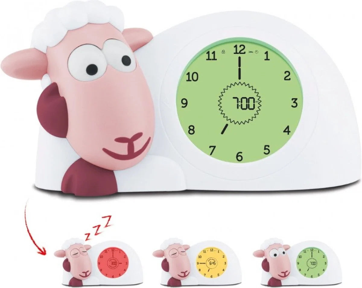 Sam Slaaptrainer - Met nachtlampfunctie en slaaptimers - Roze / Wit