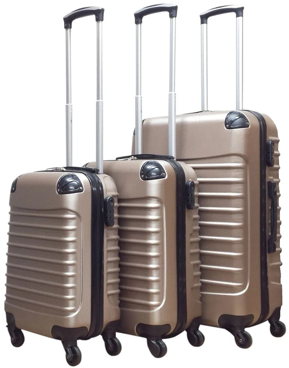 Quadrant 3-delige ABS Kofferset - 2 x handbagagekoffer / 1 x grote koffer - Champagne