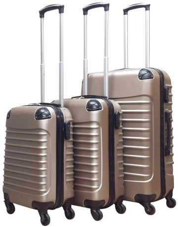 Quadrant 3 delige ABS Kofferset - 2 x handbagage koffer / 1 x grote koffer - Champagne