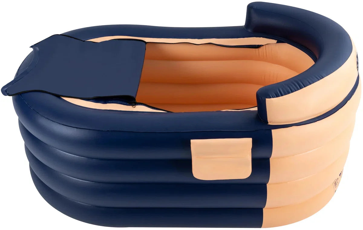 Inflatable Bath – Inflatable Bathtub - Includes Electric Pump and Drain Hose - Sit-up Bath for Adults and Children - Ice Bath - Bathtub - Inflatable Pool - Foldable Bath - 140x84x74cm - Inflatable Bath - Bathtub - Blue Orange