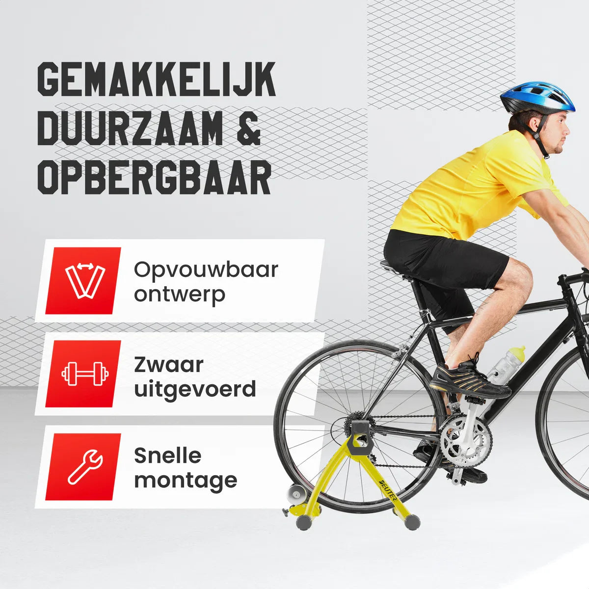 RYCE ® Fietstrainer - Indoor - Hometrainers - Rollenbank - Fietstrainers - Senioren - 26-28 inch wielen - 700C wielen - Geel