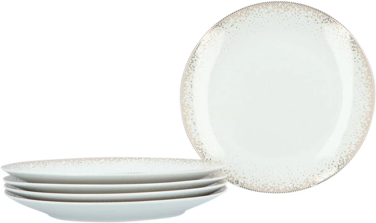 Dinerservies 6-persoons porselein Constellation - 12-delig - Wit met Goud