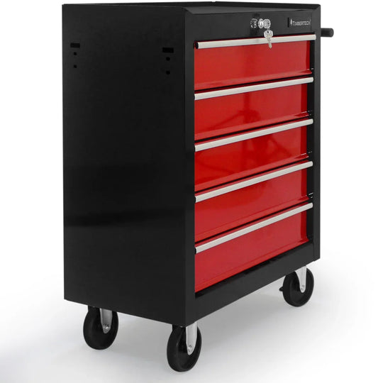 Extra grote gereedschapswagen - 5 laden - Rood / zwart