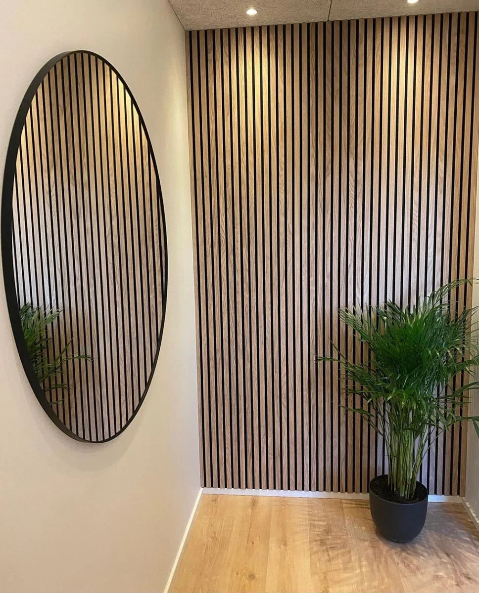 Walnut / Walnut wood veneer - Acoustic Wooden Wall Panel - size 240 x 60cm.WallingtonNL __________ | Real Wood | Wooden slats | Akupanel | Wall decoration | 3D Wall panels | Wall decoration | Slatted walls | Wood panels | __________