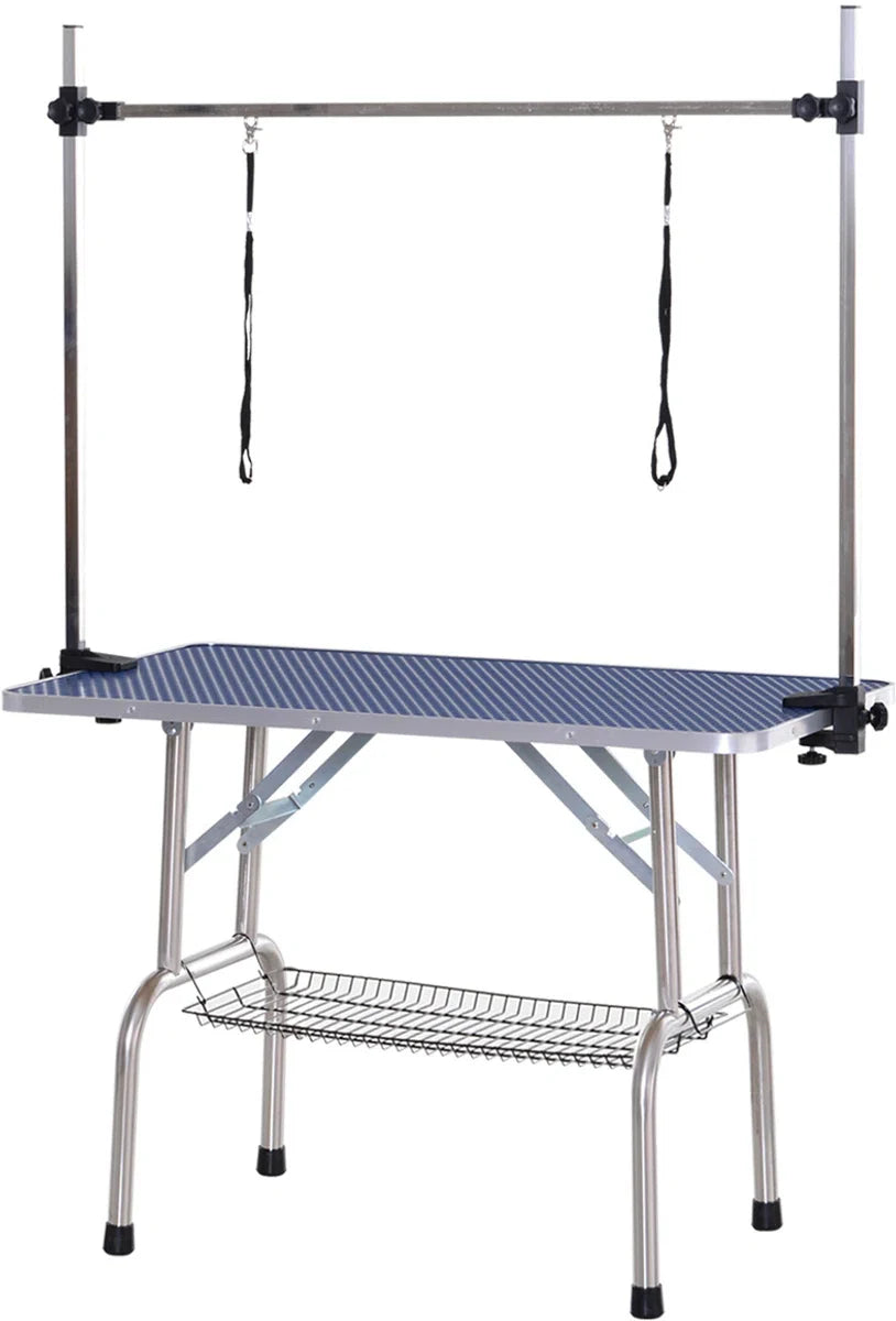 Trimtafel - Trimtafels voor honden - Hondentrimtafel - Met dubbele aanlijnoptie - 107L x 60B x 170H cm