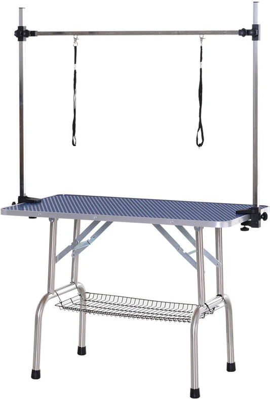 Trimtafel - Trimtafels voor honden - Hondentrimtafel - Met dubbele aanlijnoptie - 107L x 60B x 170H cm