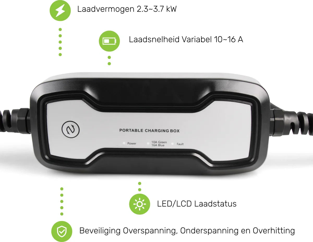 Besen Mobiele Lader Type 2 naar Schuko - 10 Meter