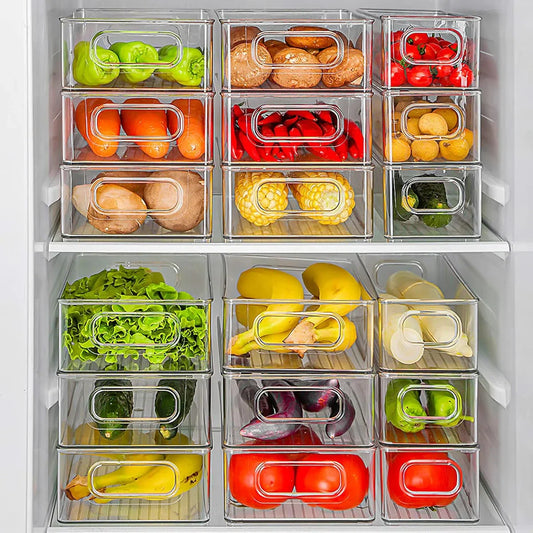 Opbergbakken Bijkeuken (Transparant) - Set Koelkast-organizer, 6 stuks