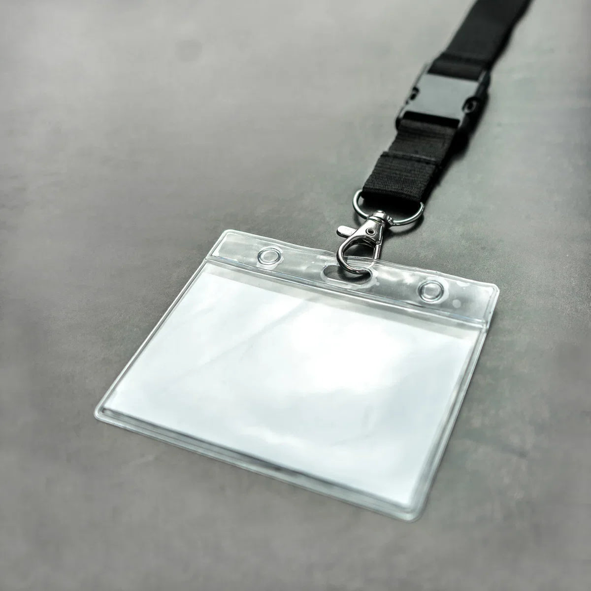 Black lanyard with badge/pass holder, 50 pieces