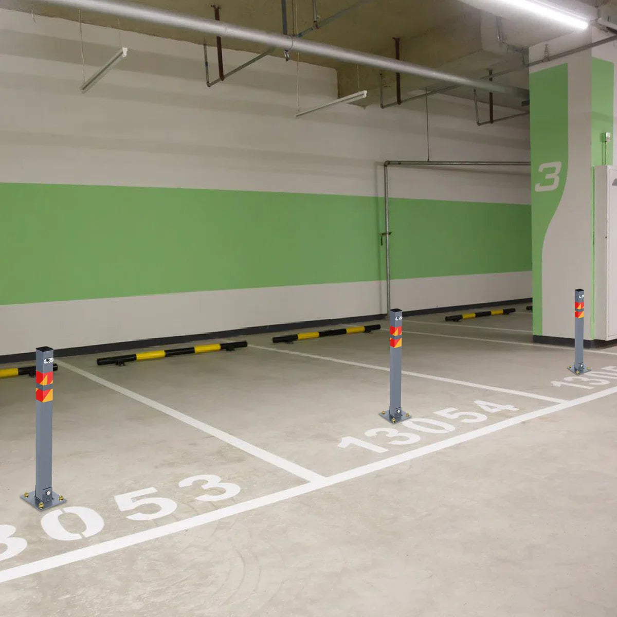 Parkeerplaats Slot - Parkeerbeugel - 3 stuks Parkeerpaal - Oprit Ruimte Bewaker –Waterdicht Auto Slot - Parkeerruimte Slagboompaal - Parkeerpaal