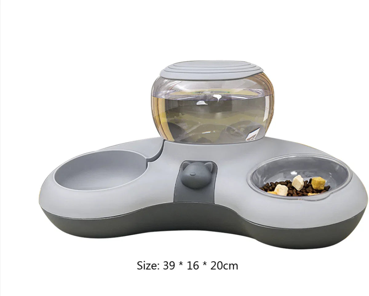 Pet Cat Bowl Automatische Voeder Hond Kattenvoer Kom Met Fontein Dubbele Kom Drinken Verhoogde Stand Schotel Kommen voor Katten