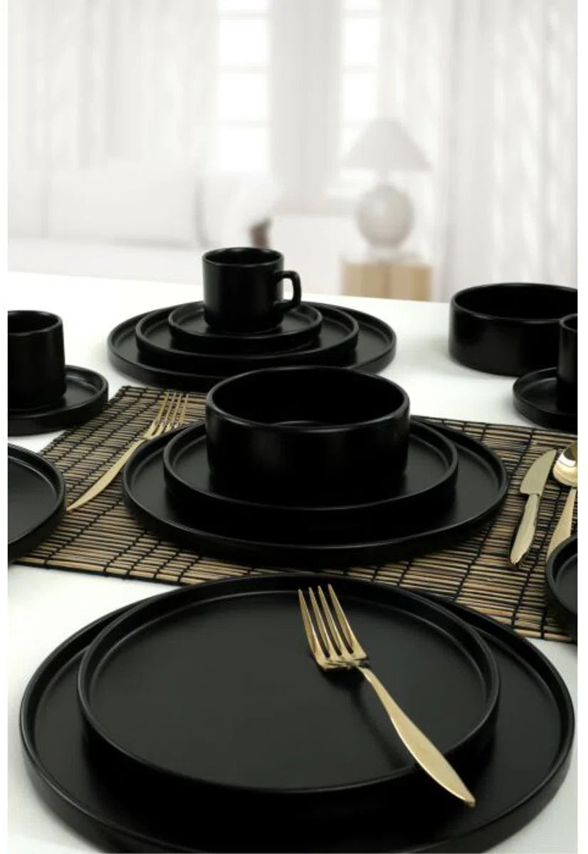 Asir Dinner Set (20 Pieces). 100% CERAMIC EARTHENWARE Does not absorb water Antibacterial Easy to clean Material Resistant to thermal shock Surface hardness Serving plate: 27 cm (4 pieces) Cake serving plate: 21 cm (4 pieces)