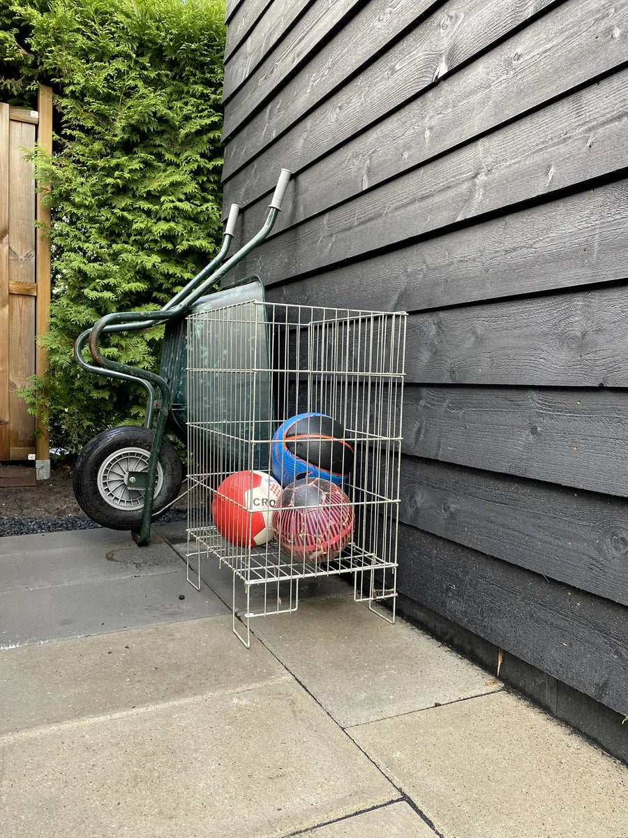 Dump bin - Galvanized metal 40x55x80cm - Offer basket - Ball basket - Ball rack - Storage basket for in the garage - Toy basket for outdoor toys